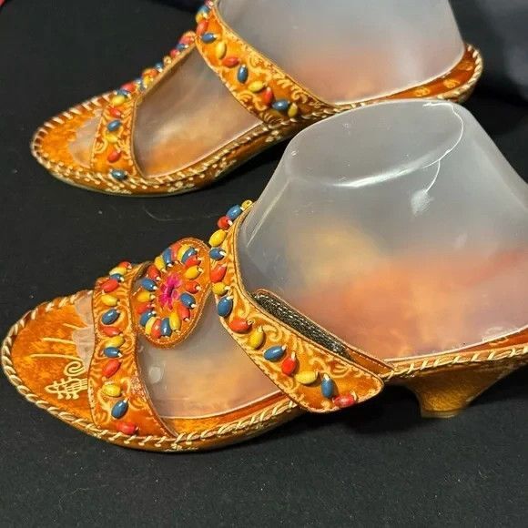 Corkys Colorful St. Kitts  Embellished Wedges Adjustable Strap  Women's Sz 9 - Picture 3 of 7